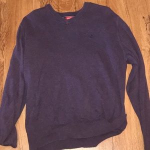 Izod long sleeved v-neck purple shirt